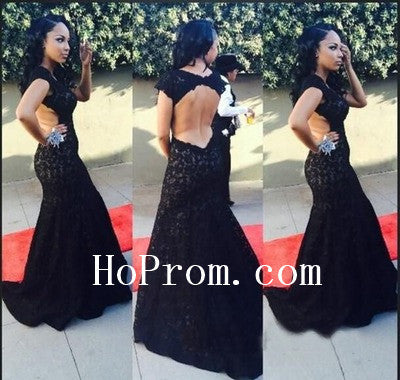 Black Prom Dresses,Mermaid Prom Dress,Satin Evening Dresses