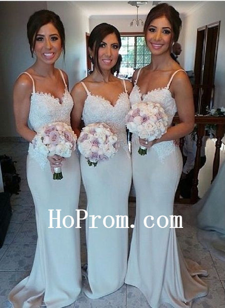 Spaghetti Straps Prom Dresses,Appique Prom Dress,Long Evening Dress