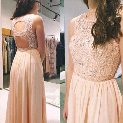Pink Prom Dresses,Backless Prom Dress,Evening Dress