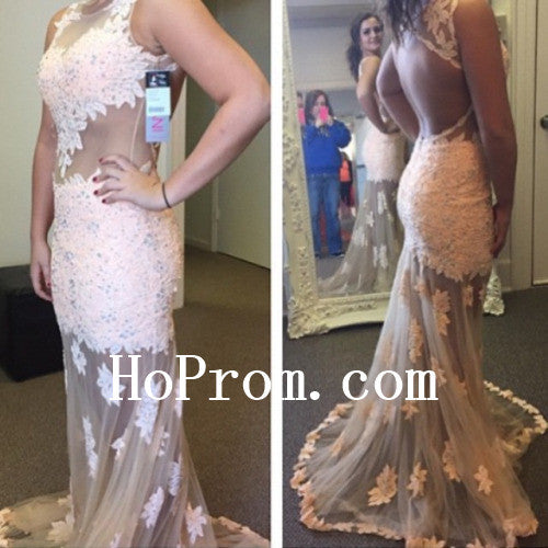 White Lace Prom Dresses,Long Prom Dress,Evening Dress