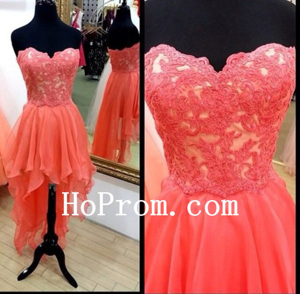 High Low Prom Dresses,Sweetheart Prom Dress,Evening Dresses