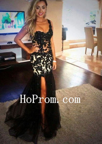 One Shoulder Prom Dresses,Mermaid Prom Dress,Black Evening Dresses