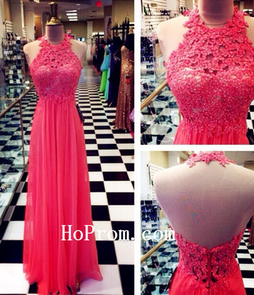Halter Backless Prom Dress,Red  Prom Dress,Evening Dress