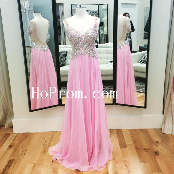 Sequin Chiffon Prom Dress,Straps Prom Dress,Evening Dress
