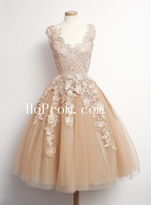 Elegant Applique Prom Dresses,Knee Length Prom Dress,Evening Dress