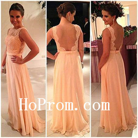 Simple Prom Dresses,A-Line Prom Dress,Lace Chiffon Evening Dresses