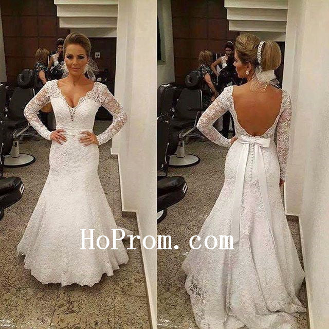 Mermaid Lace Wedding Dresses,White Prom Dress,Wedding Dress