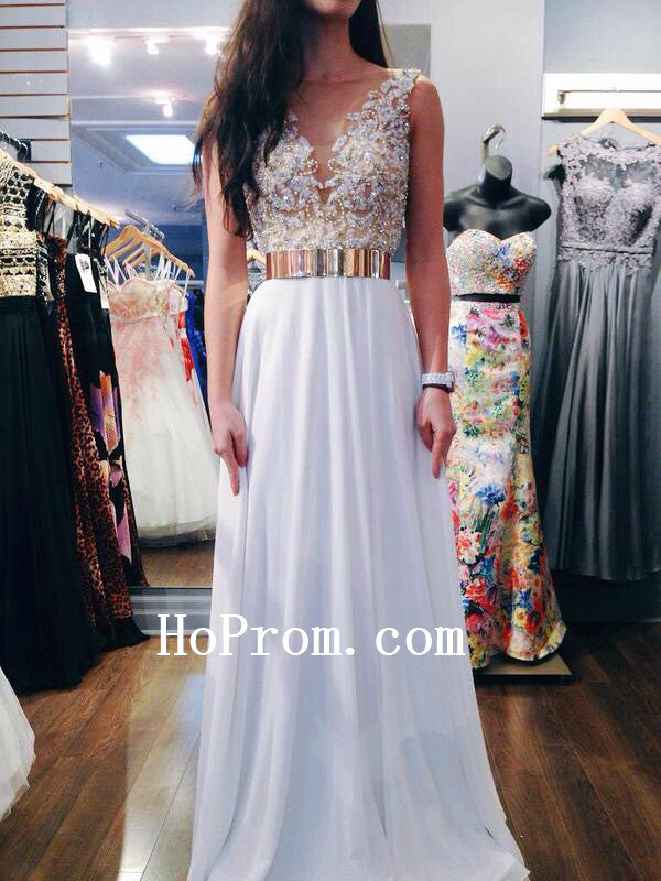 Applique Prom Dresses,White And Gold Prom Dress,Evening Dresses Hoprom Applique Prom Dresses,White And Gold Prom Dress,Evening Dresses Hoprom