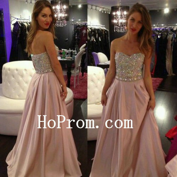 Simple Pink Prom Dresses,Strapless Prom Dress,Evening Dress