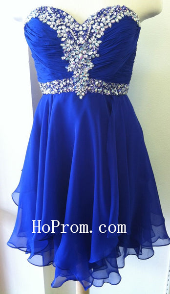 Cute Short Prom Dress,Blue Prom Dresses,Evening Dress