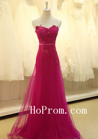 Rose Red Prom Dress,Sweetheart Prom Dresses,Evening Dress