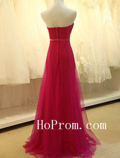 Rose Red Prom Dress,Sweetheart Prom Dresses,Evening Dress