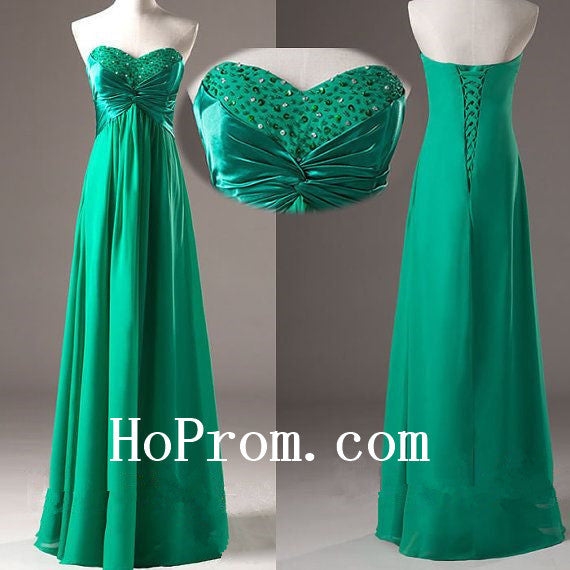 Green Sweetheart Prom Dress,Long Prom Dresses,Evening Dress