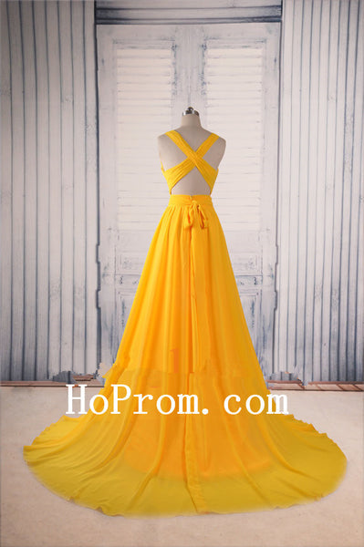 Sexy Chiffon Prom Dresses,Yellow Prom Dress,Evening Dresses
