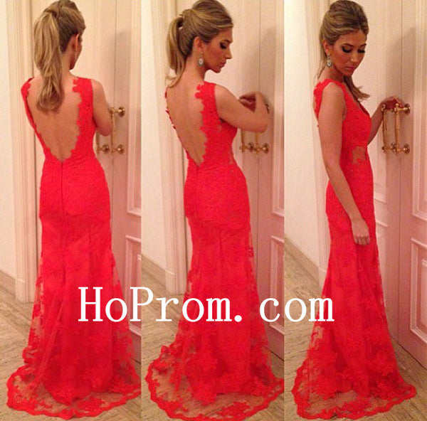 A-Line Prom Dresses,Backless Prom Dress,Lace Evening Dresses
