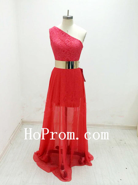 Gold Belt Prom Dresses,Red Prom Dress,Evening Dresses
