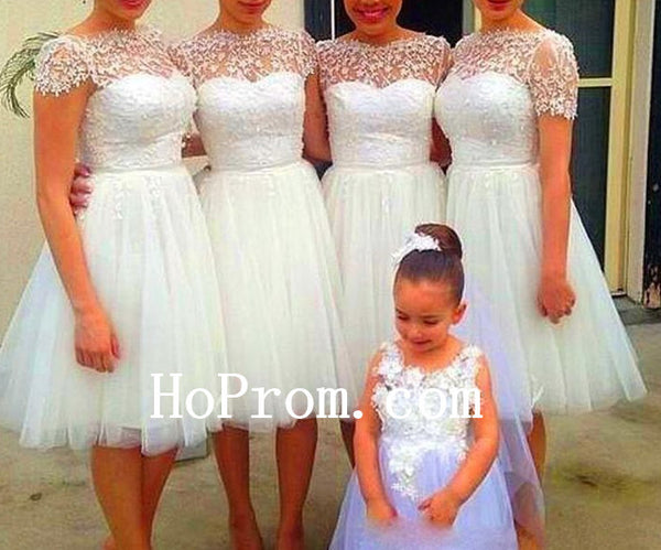 White Bridesmaid Dress,Short Prom Dress,A-Line Prom Dresses