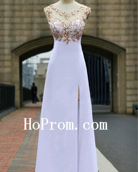 Gorgeous White Prom Dresses,Long Prom Dress,Evening Dresses