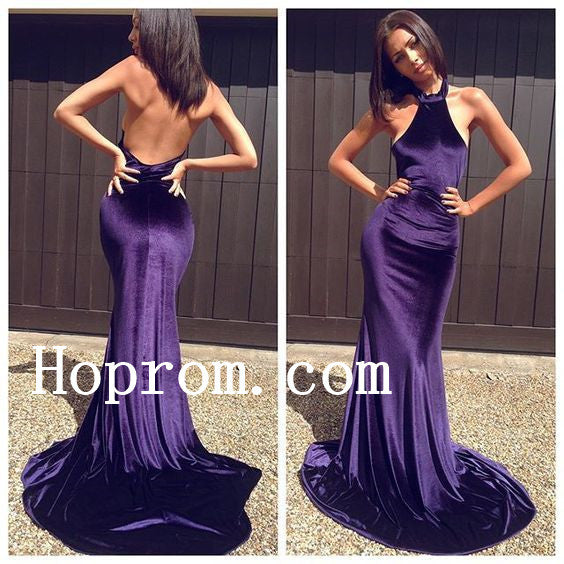Open Back Prom Dresses,Halter Prom Dress,Evening Dress