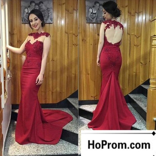 Sleeveless Backless Mermaid Long Prom Dress Evening Dresses