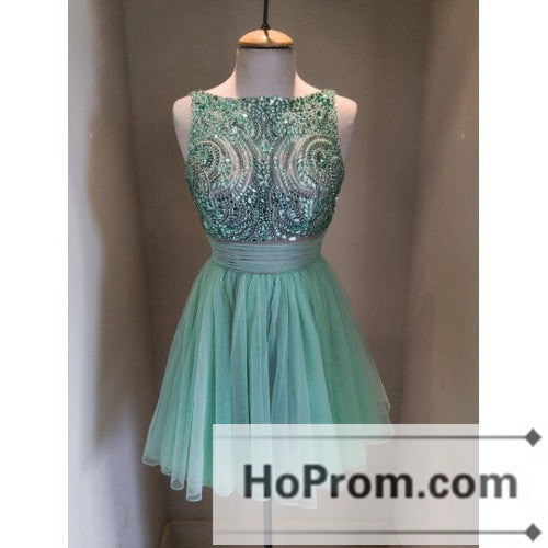 Sleeveless A-Line Sequin Prom Dresses Homecoming Dresses