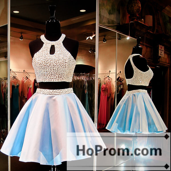 Two Piece Pearls Short Prom Dresses Homecoming Dresses
