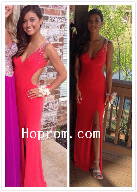 V-Neck Beaded Prom Dresses,Sleeveless Prom Dress,Evening Dress Hoprom V-Neck Beaded Prom Dresses,Sleeveless Prom Dress,Evening Dress Hoprom