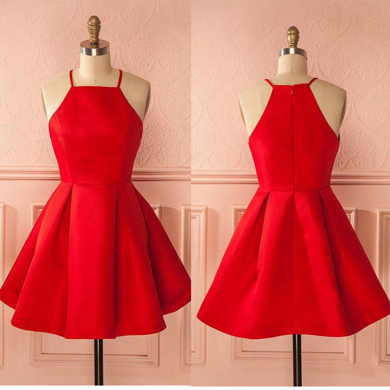 Cute Red Short Prom Dress, Simple Red Homecoming Dress – Hoprom