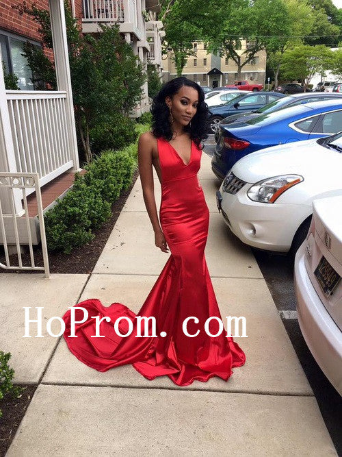 Sexy Satin Prom Dresses,Red Long Prom Dress,Evening Dress