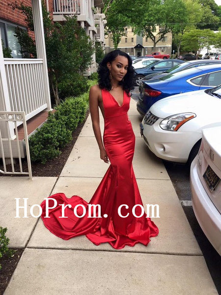 Sexy Satin Prom Dresses,Red Long Prom Dress,Evening Dress