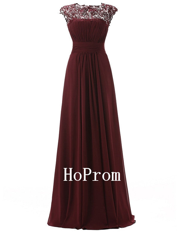 Lace Chiffon Prom Dresses,A-Line Prom Dress,Evening Dress