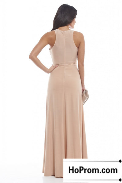 Sleeveless A-Line High Neck Prom Dress Evening Dresses