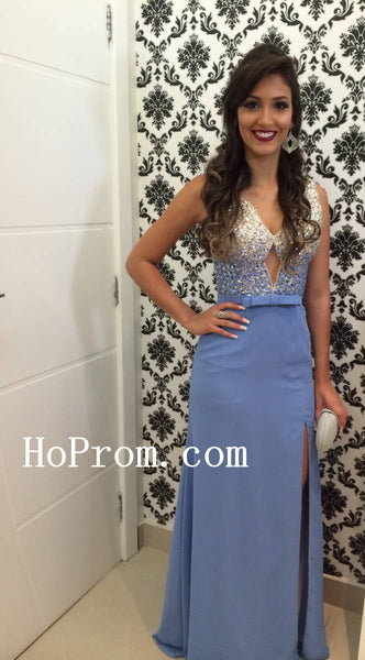 Beading Prom Dresses,Side Slit Prom Dress,Evening Dress