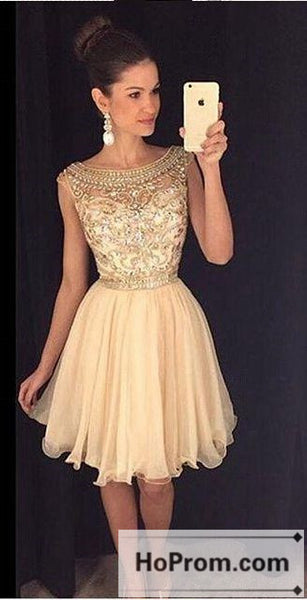 Gold Sequins Short Tulle Prom Dresses Homecoming Dresses