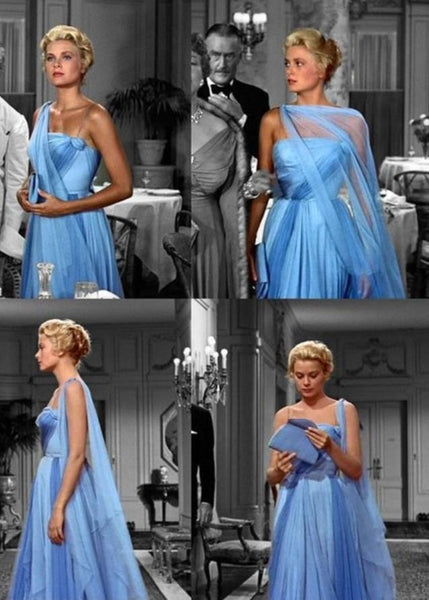 Grace Kelly as Frances Stevens Blue Dress Formal Prom Dress in To Catch a Thief