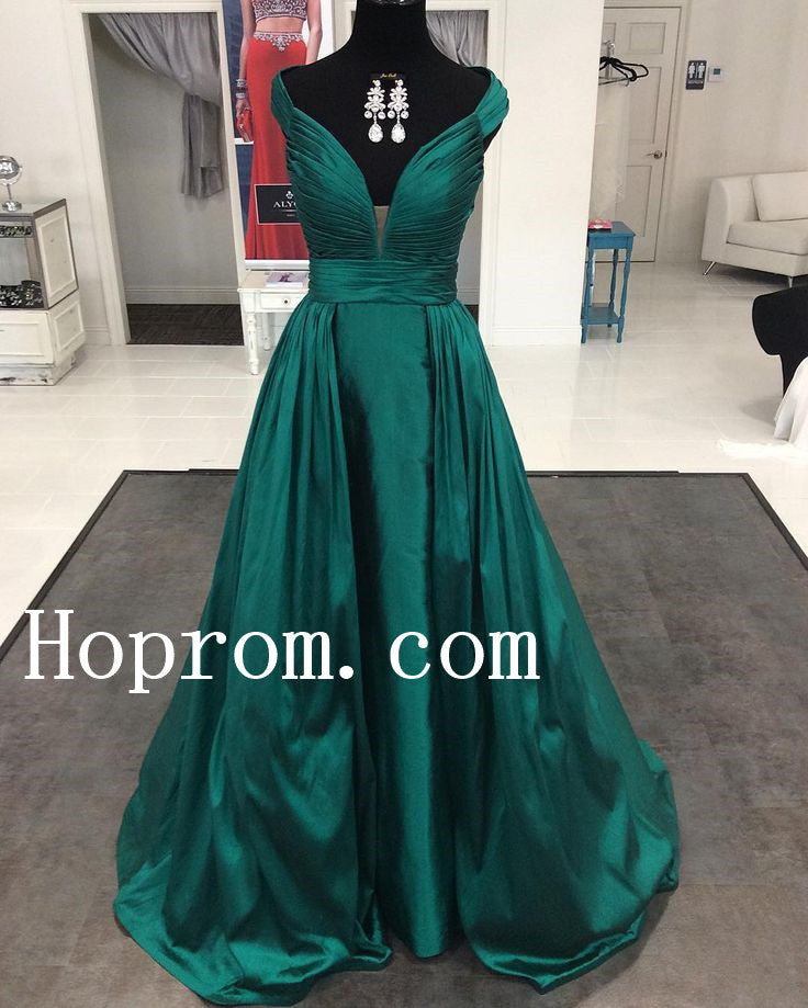 Off Shoulder Prom Dresses,Green Prom Dress,Evening Dress