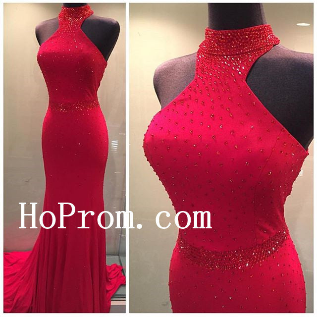 Floor Length Prom Dresses,Red Long Prom Dress,Evening Dress