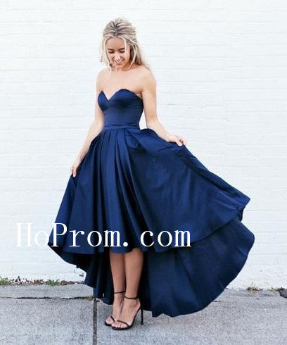 Sweetheart Prom Dresses,Hi-Lo Blue Prom Dress,Evening Dress