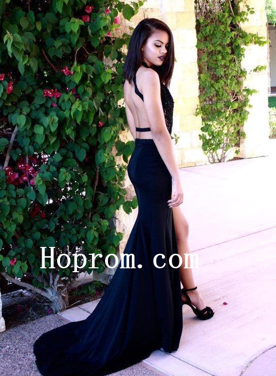 Backless Black Prom Dresses,Halter Prom Dress,Evening Dress Hoprom Backless Black Prom Dresses,Halter Prom Dress,Evening Dress Hoprom