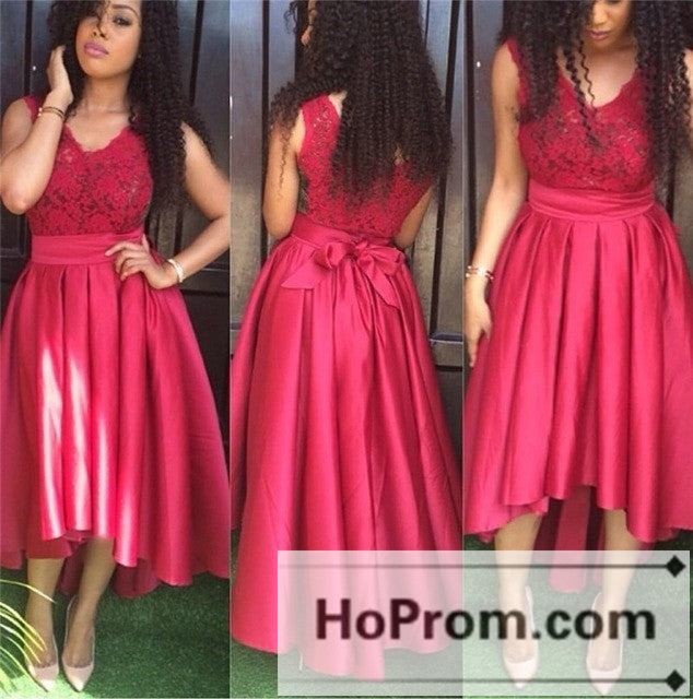 High Low V -Neck Red Sleevless Prom Dresses Homecoming Dresses Hoprom High Low V -Neck Red Sleevless Prom Dresses Homecoming Dresses Hoprom