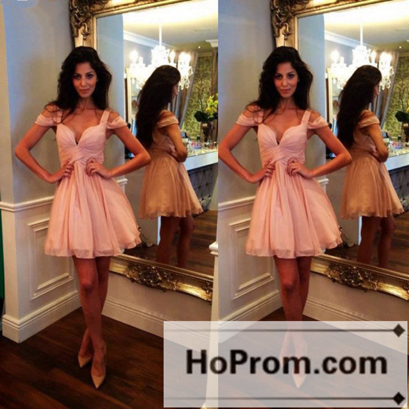 Off Shoulder Chiffon Mini Prom Dresses Homecoming Dresses
