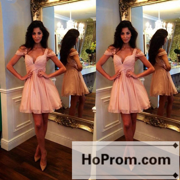 Off Shoulder Chiffon Mini Prom Dresses Homecoming Dresses