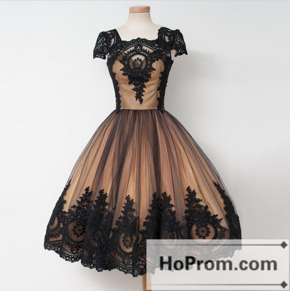 Knee Length Cap Sleeve Prom Dresses Homecoming Dresses