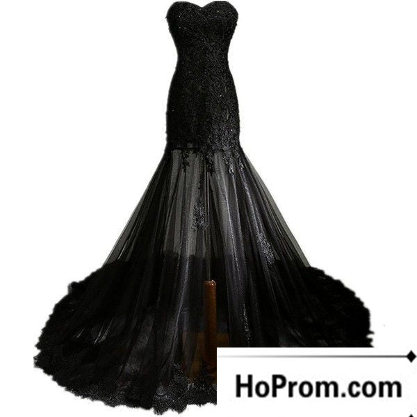 Strapless Black Floor Length Prom Dress Evening Dresses