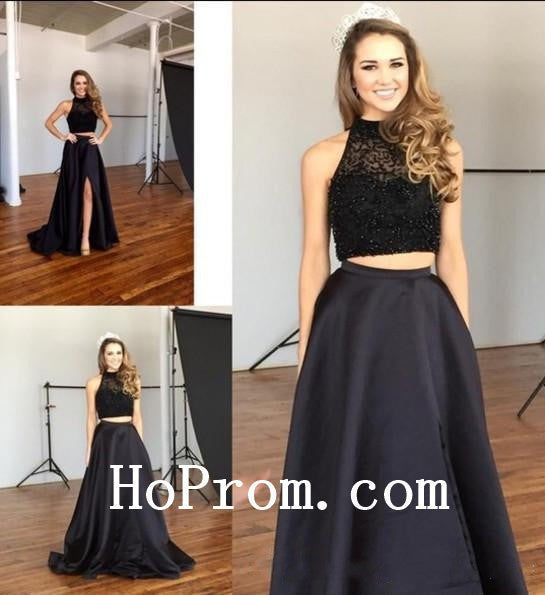 Long Halter Prom Dresses,Black Prom Dress,Evening Dress