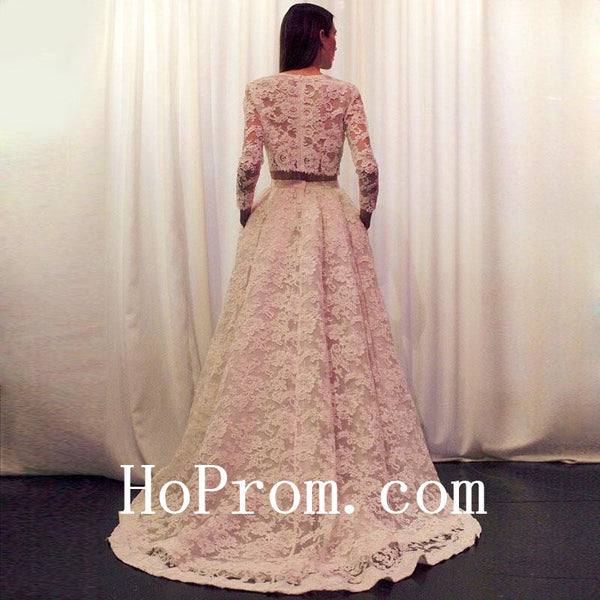 Long Lace Prom Dresses,Pink Prom Dress,Evening Dress