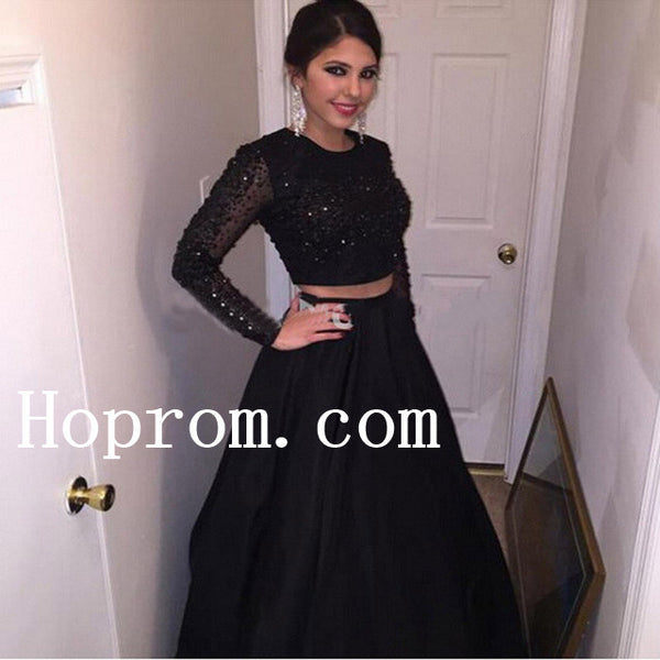 Long Sleeve Prom Dresses,Beading Prom Dress,Evening Dress