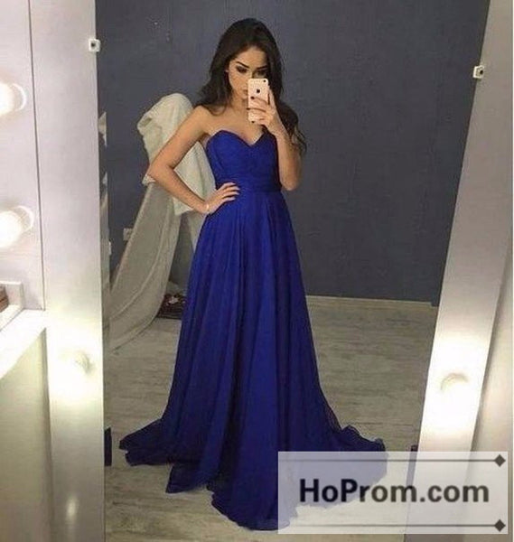Sweetheart Royal Blue A-Line Prom Dress Evening Dresses