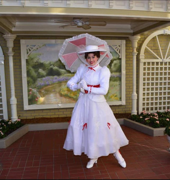 Julie Andrews As Mary Poppins Fancy Dress Holiday Dance Costume White Outfit for Women in Mary Poppins