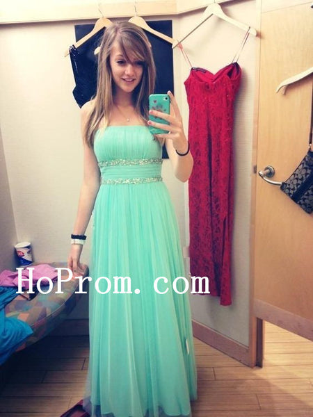 Chiffon Beading Prom Dresses,Mint Prom Dress,Evening Dress